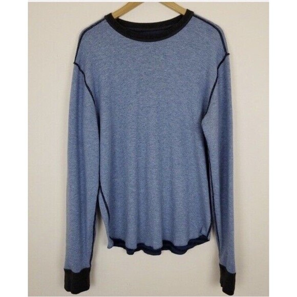 Lululemon Binary Crew Rugged Blue Heathered Black / Heathered Tempest Blue Sz L - Picture 9 of 10